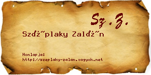 Széplaky Zalán névjegykártya